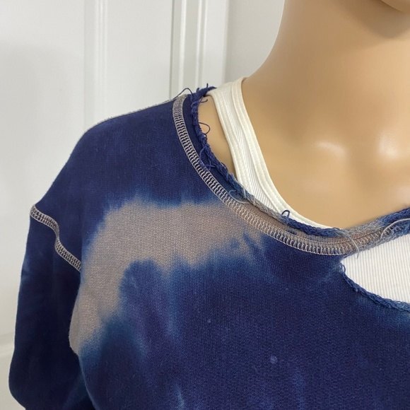 Alala Distressed Sweatshirt. Blue Tie Dye. Small. - Picture 6 of 16